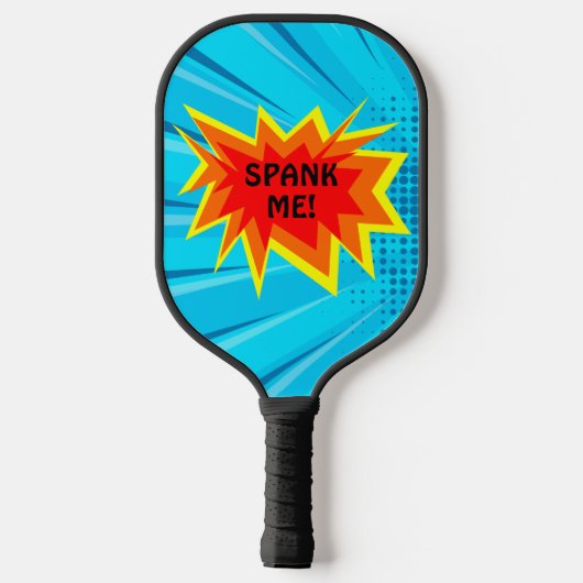 Spank me Funny Blue Smack Talk Serve Pickleball Paddle (Achterkant)
