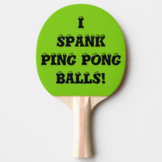 Spank me Green Custom Ping Pong Paddles van Janz Tafeltennisbatje (Voorkant)
