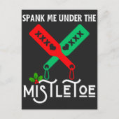 Spank me onder de maretak kerst trui briefkaart (Voorkant)