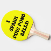 Spank me Yellow Custom Ping Pong Paddles van Janz Tafeltennisbatje (Zijkant)