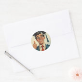 Spannend Afstuderen het geven van een duim-up Ronde Sticker (Envelop)