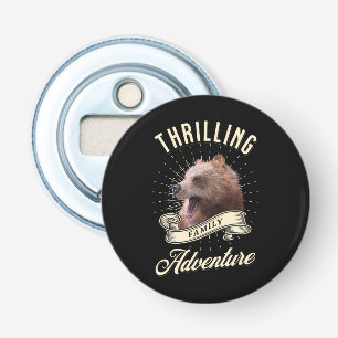 Spannend Familiaal Avontuur Beer Wildernis Button Flesopener