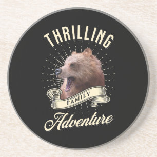 Spannend Familiaal Avontuur Beer Wildernis Zandsteen Onderzetter