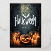 Spannend Halloween-feest Folie Uitnodiging (Voorkant)
