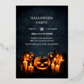 Spannend Halloween-feest Folie Uitnodiging (Achterkant)