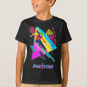 Spannend kleurrijk skien pakistan grafische skiër t-shirt