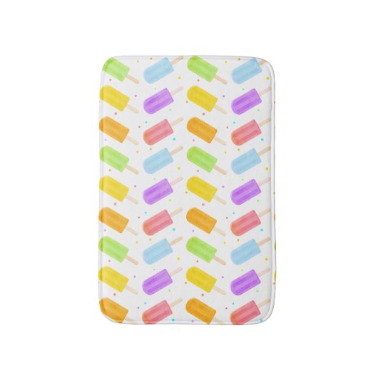 Spannend Lekker Zomer Aquarel Popsicle Patroon Badmat (Voorkant Verticaal)