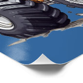 Spannende Blue Dinosaur T-Rex Monster Truck Theme Perfect Poster (Hoek)
