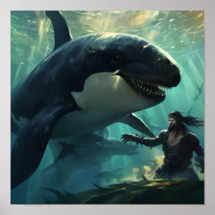 Spannende Clash: Gigantische Orka vs. Jack Sparrow Poster