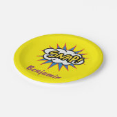 Spannende Comic Book snap geel Papieren Bordje (Gekanteld)