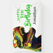 Spannende Dino-thema verjaardag Spandoek (Verticaal)