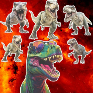Spannende dinosaurus sticker