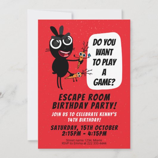 Spannende Escape Room Verjaardag Avontuur Kaart (Voorkant)