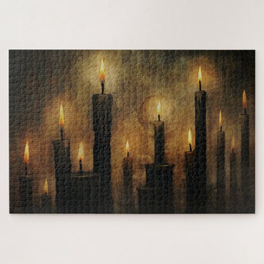  spannende Halloween zwarte kaarsen, ritueel Legpuzzel (Horizontaal)