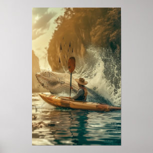 Spannende Kajakken Actie Poster - Buitensport