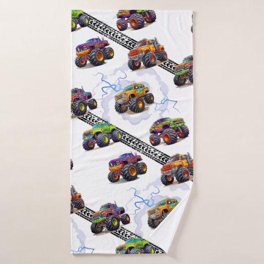 Spannende Kinder Monster Truck Patroon Badhanddoek (Badhanddoek)