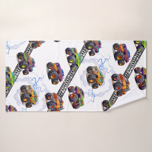 Spannende Kinder Monster Truck Patroon Badhanddoek (Badhanddoek)