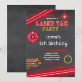 Spannende Laser Label verjaardagsuitnodiging Kaart (Voorkant / Achterkant)