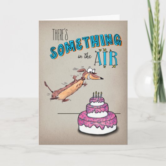 Spannende Leaping teckel verjaardag Kaart (Voorkant)