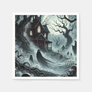 Spannende Nacht Griezelig Geestenhuis Halloween Fe Servet