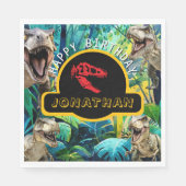 Spannende opwinding voor prehistorische verjaardag servet (Voorkant)