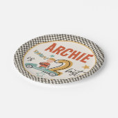 Spannende race auto thema papier Borden Papieren Bordje (Gekanteld)