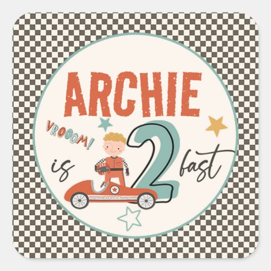 Spannende race auto thema Stickers (Voorkant)