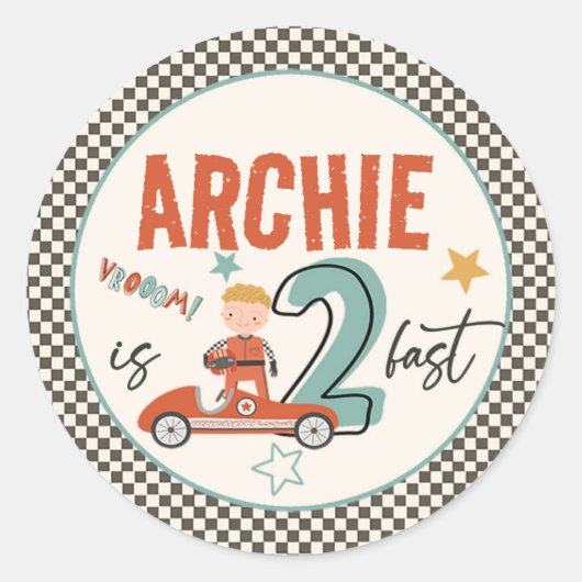 Spannende race auto thema Stickers (Voorkant)