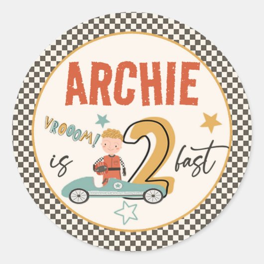 Spannende raceauto thema Stickers – Perfect voor K (Voorkant)