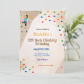 Spannende Rock Klimmen Party Verjaardag Uitnodigin Kaart (Staand voorkant)