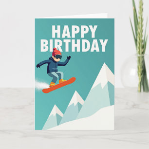 Spannende Snowboard Verjaardagskaart Kaart