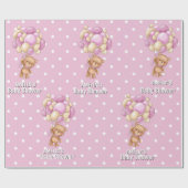 Spannende Teddy Bear Baby shower Cadeaupapier (Vlak)