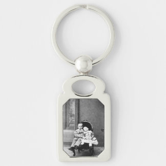 Spannende vintage-portret van broers en zusters sleutelhanger