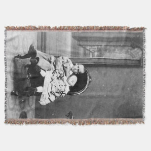 Spannende vintage portretfoto van broer of zus deken