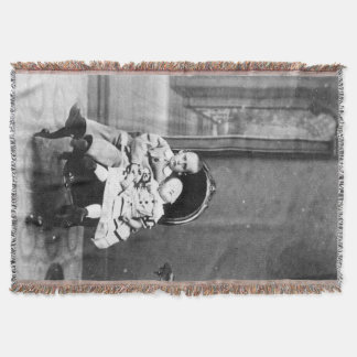 Spannende vintage portretfoto van broer of zus deken