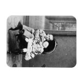 Spannende vintage portretfoto van broers en zuster magneet (Horizontaal)