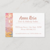 * Spannende Waterverf Abstract blauw roze goud Visitekaartje (Achterkant)