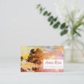 * Spannende Waterverf Abstract blauw roze goud Visitekaartje (Staand voorkant)