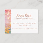 * Spannende Waterverf Abstract Goud Blauw Roze Visitekaartje (Achterkant)