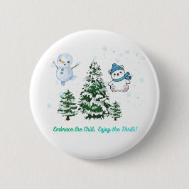 Spannende winter ronde button 5,7 cm