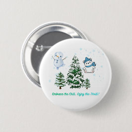 Spannende winter ronde button 5,7 cm