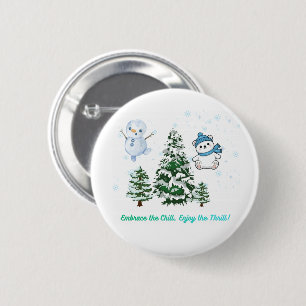 Spannende winter ronde button 5,7 cm