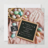 Spannende zwangerschapsaankondiging voor Pasen Feestdagenkaart (Voorkant)