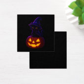 Spannende zwarte kat en pompoen - Exclusieve Hallo Vierkante Visitekaartjes (Bureau)