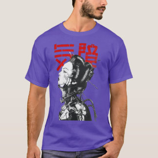 Spanningsgolf Japanse Cyberpunk Geisha esthetische T-shirt