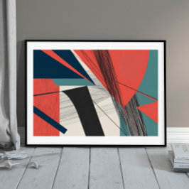 Spanningslijnen: moderne Abstracte impact Poster