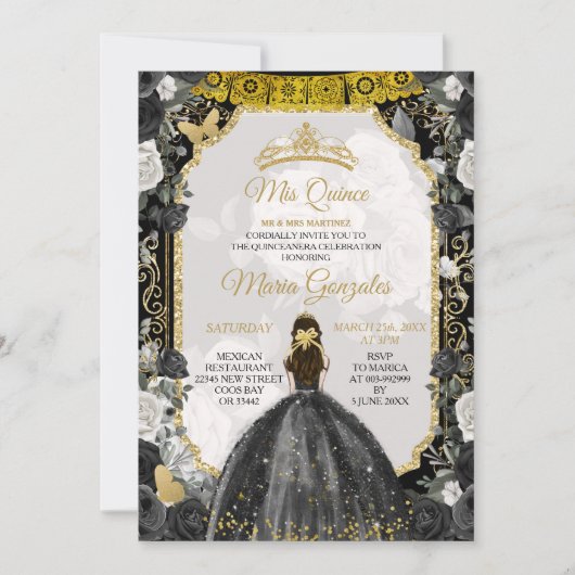 Spansih Girl Sweet 16th Birthday Invitation Kaart (Voorkant)