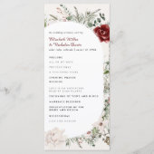 Spar & Kant | Winter Bloem Bruiloftsprogramma Programmakaart (Voorkant)