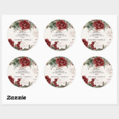 Spar & kant | Winter bloemen bruiloft Ronde Sticker (Vel)