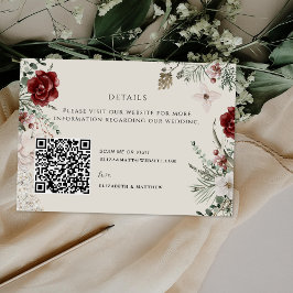 Spar & Kant | Winter Bloemen Huwelijks QR Informatiekaartje